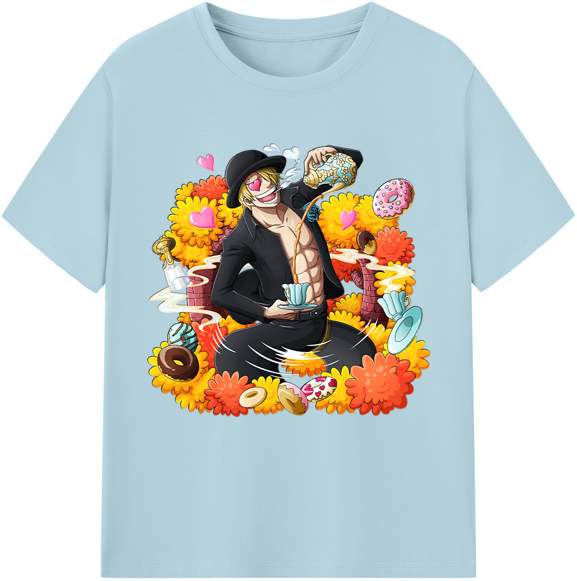 ワンピース サンジ ONE PIECE Sanji 綿100％半袖Tシャツ（フロントプリント）